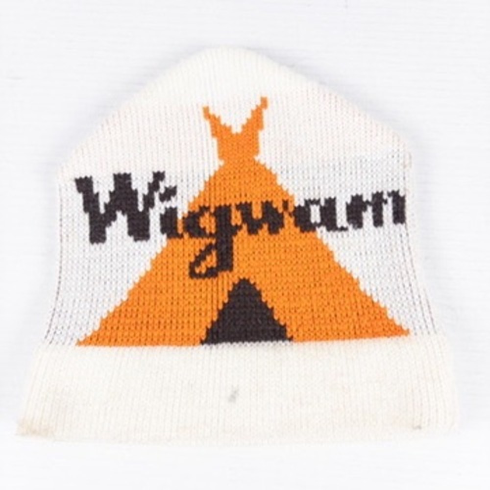 Vintage 70s Wigwam Knit Ski Beanie Hat Unisex OS Orange Cream Gorpcore USA